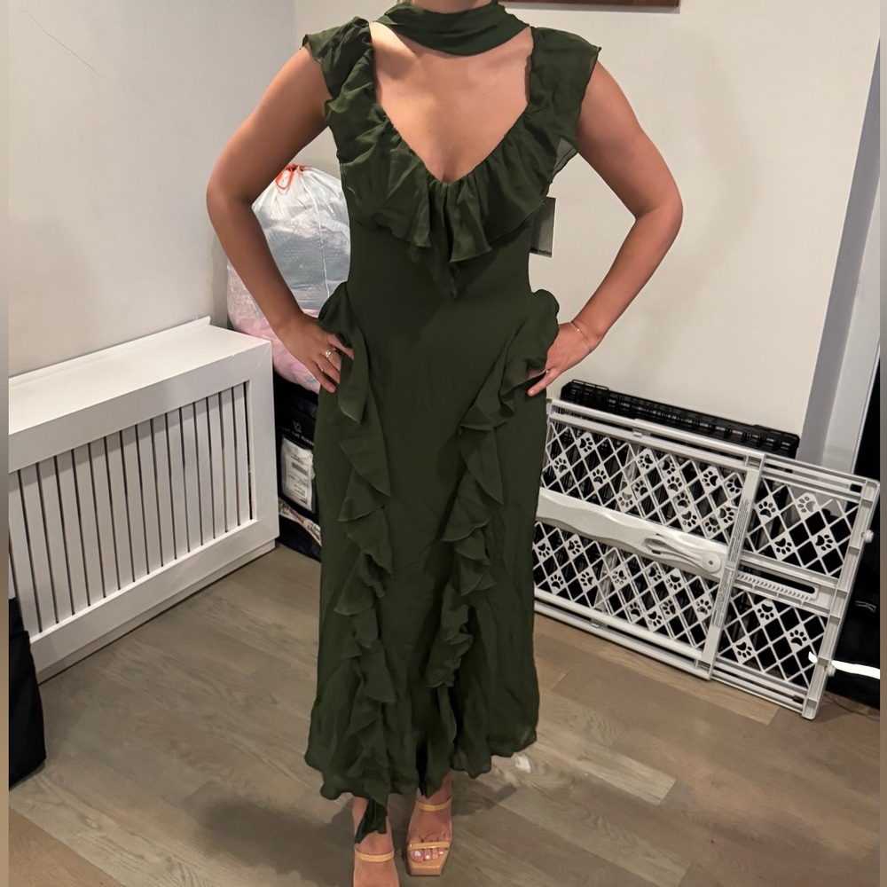 NEVER WORN
Reformation Elegant Green Ruffle Dress